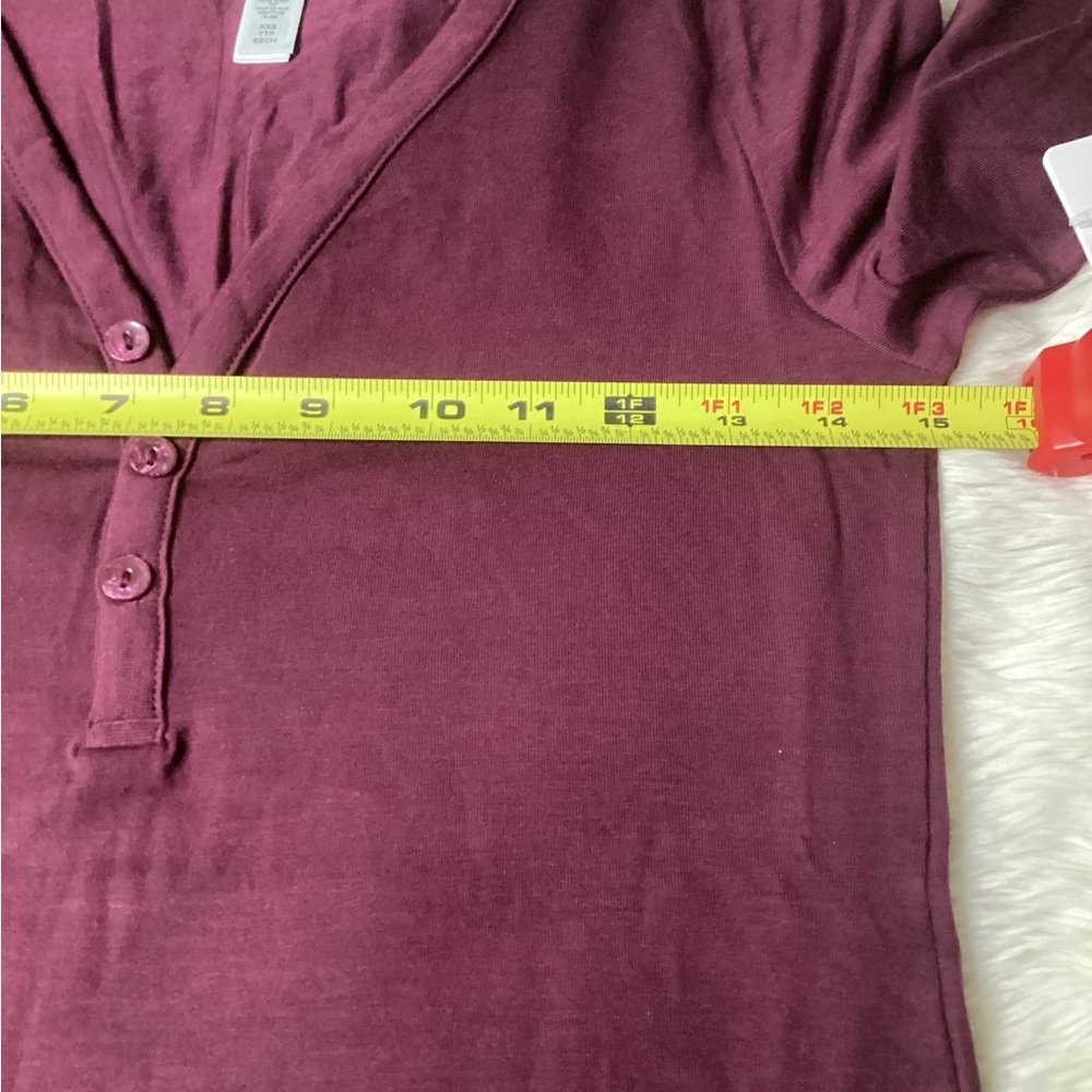 NEWT ATHLETA Burgundy Button-Up Top - Picture 7 of 12